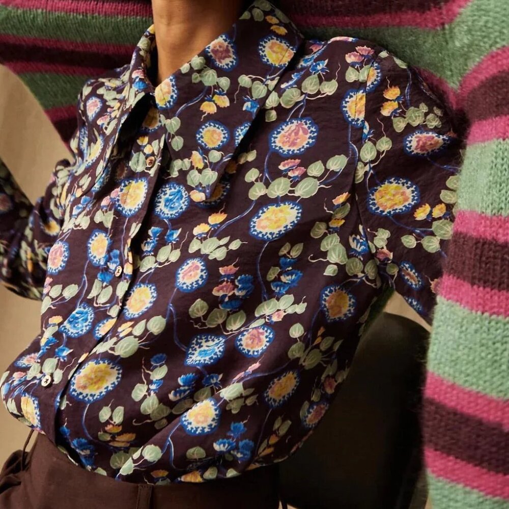 Caron Callahan Cooper Shirt in Amoeba Floral – Size Med – NWT! Never worn